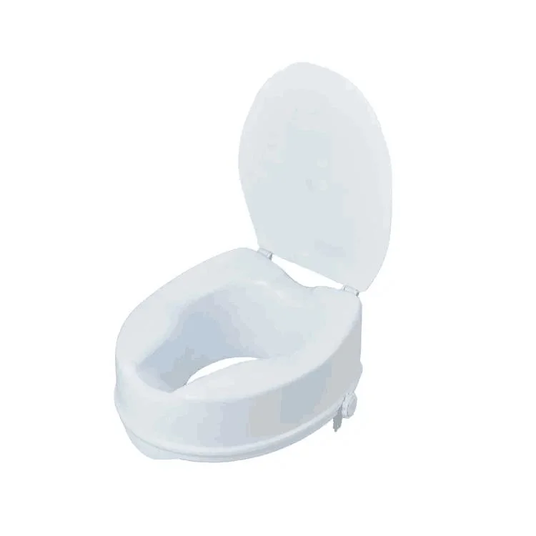 Bliss Medical Lock Raised Toilet Seat with Lid Detachable Disability Aid Toilet Seat White