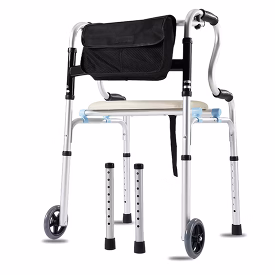 Aufrechter Gehhilfe-Rollator mit faltbarem Rahmen, Gehhilfen
